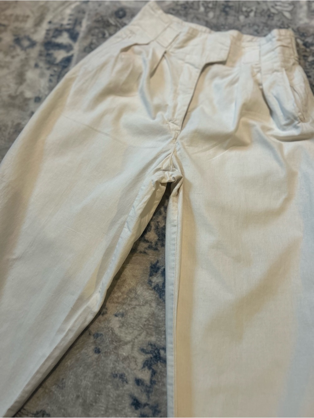 Crazy Horse”Old School” Casual Pleated Wide-Leg Pants - Cream - Picture 6 of 13